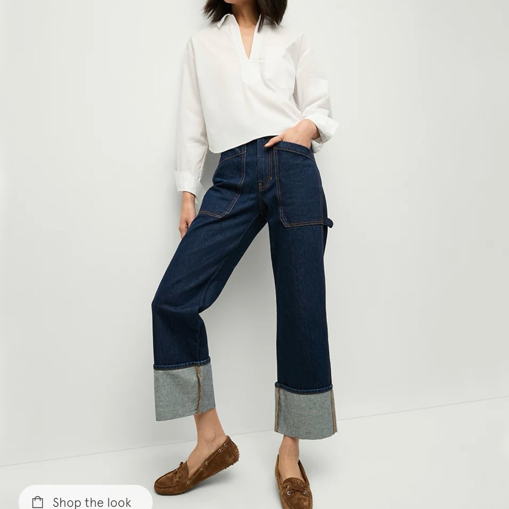 High-Rise Wide-Leg Dark Blue Jeans